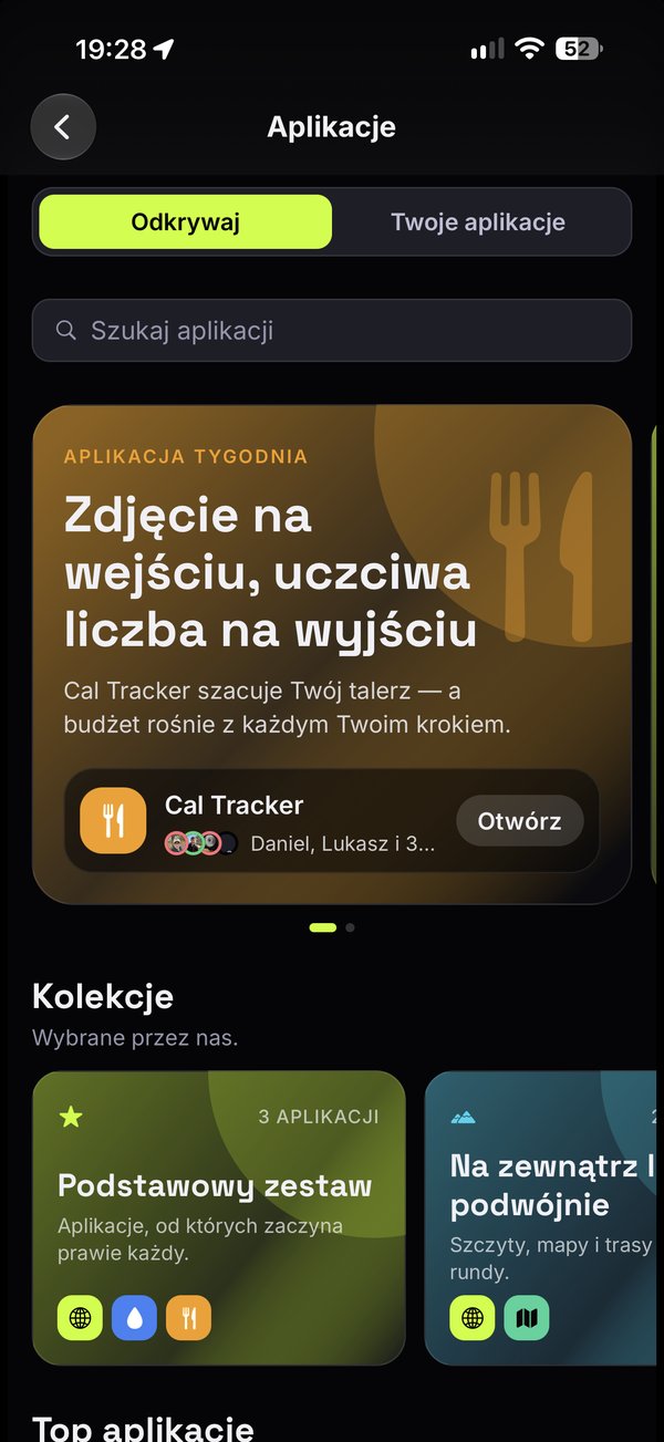 Sklep z aplikacjami — Odkrywaj, kolekcje, aplikacja tygodnia